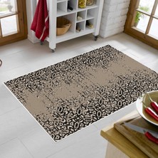 Alanur Trend Kaymaz Keçe Tabanlı Yıkanabilir Mutfak Halısı MU123 Kahve