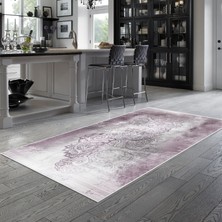 Alanur Trend Kaymaz Keçe Tabanlı Yıkanabilir Mutfak Halısı MU119 Pudra