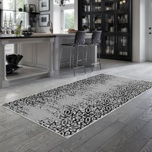 Alanur Trend Kaymaz Keçe Tabanlı Yıkanabilir Mutfak Halısı MU123 Gri