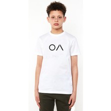 Qivi The Oa Logo Baskılı  Çocuk Beyaz Tshirt