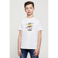 Qivi Pubg Savage Baskılı  Çocuk Beyaz Tshirt