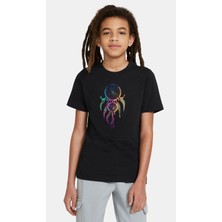 Qivi Düş Kapanı Baskılı  Çocuk Siyah Tshirt