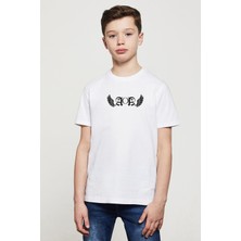 Qivi Logo Wing Baskılı  Çocuk Beyaz Tshirt
