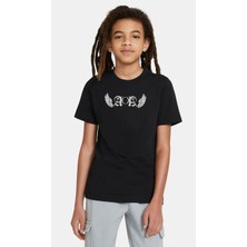 Qivi Logo Wing Baskılı  Çocuk Siyah Tshirt