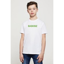 Qivi Baskısız Baskı Baskılı  Çocuk Beyaz Tshirt