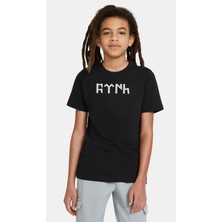 Qivi Göktürk Türk Baskılı Unisex Çocuk Siyah Tshirt