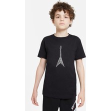Qivi Drawing Rock Guitar Baskılı  Çocuk Siyah Tshirt
