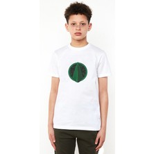 Qivi Arrow Logo Classic Baskılı  Çocuk Beyaz Tshirt