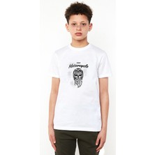 Qivi Urban Motorcycle Motorsiklet Baskılı  Çocuk Beyaz Tshirt
