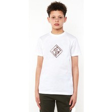 Qivi Machine Head Baskılı Unisex Çocuk Beyaz Tshirt