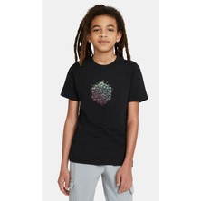 Qivi Tesseract Errai Baskılı  Çocuk Siyah T-Shirt