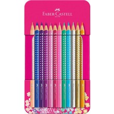 Faber-Castell Parlak Renkler Metal Kutu Pembe 12'li