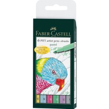 Faber-Castell Pitt Çizim Kalemi Fırça Uç "Pastel Renkler" 6lı poşet