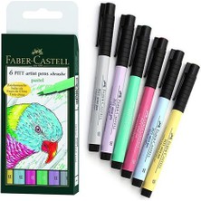 Faber-Castell Pitt Çizim Kalemi Fırça Uç "Pastel Renkler" 6lı poşet