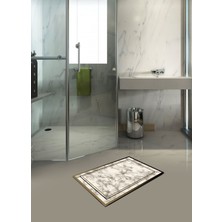 Ardizayn Mermer Desenli 40X60 cm Kaymaz Deri Taban Banyo Halısı, Paspası