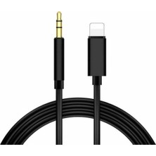 Bluerain Apple İphone Uyumlu 7 8 Plus X Xr Xs Se Mini 11 12 13 14 Pro Max Lightning Aux Ses Kablosu Tak Çalıştır Siyah