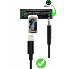 Bluerain Apple iPhone Uyumlu 7 8 Plus Se X Xr Xs 11 12 13 Pro Max Lightning Aux Ses Kablosu Tak Çalıştır Siyah