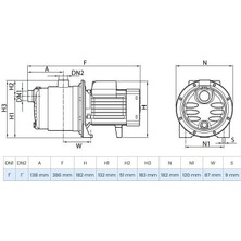 Wilo Sps Silence 5-58 Paslanmaz Gövdeli Sessiz Jet Pompa 0.75 Hp 5 Bar 4.8 M³/h