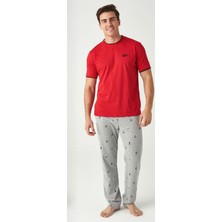 Mod Collection 3410 Erkek Bisiklet Yaka Kısa Kollu Pijama Takım