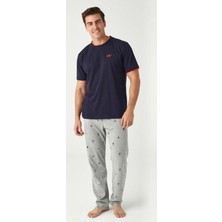 Mod Collection 3410 Erkek Bisiklet Yaka Kısa Kollu Pijama Takım