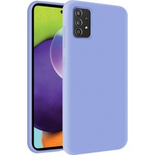 Kzy Samsung Galaxy A32 Kapak Içi Kadife Soft Logosuz Lansman Silikon Kılıf - Lila