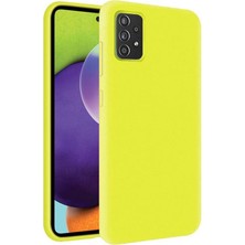 Kzy Samsung Galaxy A32 Kapak Içi Kadife Soft Logosuz Lansman Silikon Kılıf - Sarı
