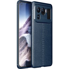 Kzy Xiaomi Mi 11 Ultra Kılıf Darbe Korumalı Deri Görünümlü Silikon Arka Kapak - Lacivert