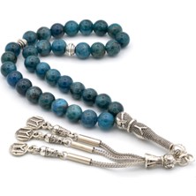 Murty99 Doğal Apatit Taşı Tesbih Gümüş Kaplamalı