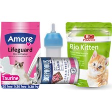 Lifeguard Yavru Kedi Süt Tozu 240gr + Bio Kitten 200gr + Biberon + Konserve 415gr