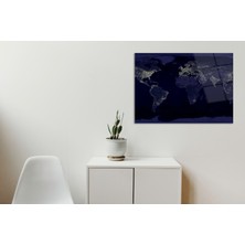 Glass Art Concept Dünya Haritası Cam Tablo