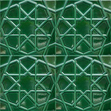 Can Seramik - 20*20 Cm. Zümrüt Rölyefli Selçuklu Yıldızı Seramik Karo (5 Li 1 Paket)