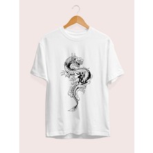 Grif  Dragon Baskılı Oversize Erkek T-Shirt