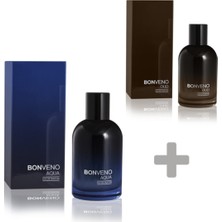 Bonveno Aqua Mavi + Bonveno Oud Kahverengi Edp 100 ml Erkek Parfüm Set