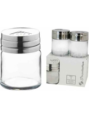 Paşabahçe Basic Metal Kapaklı 2 Li Cam Tuzluk 43880