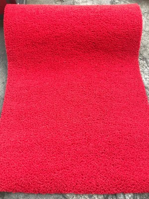 Colourmat Kaydırmaz Kaymaz Yolluk Karmaşık Halı Kıvırcık Paspas 1,2 Mt. (Kırmızı)