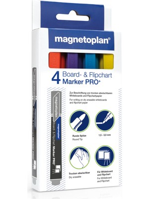 Magnetoplan Pro Beyaz Tahta Flipchart Kalemi 4'lü