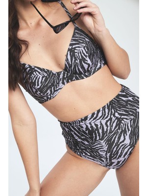 Herita Yüksek Bel Bikini Takım Zebra