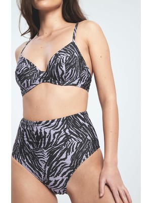 Herita Yüksek Bel Bikini Takım Zebra