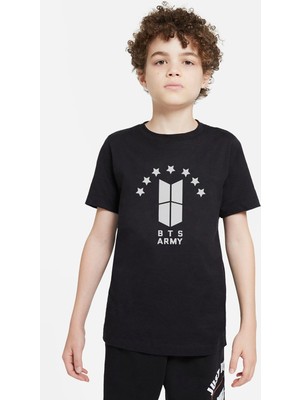 Qivi Bts Army Baskılı  Çocuk Siyah Tshirt