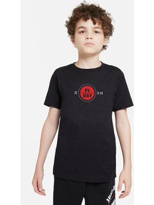 Qivi 14 Mart Dünya Pi Günü Baskılı Unisex Çocuk Siyah Tshirt