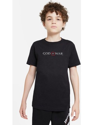 Qivi God Of War Baskılı Unisex Çocuk Siyah Tshirt