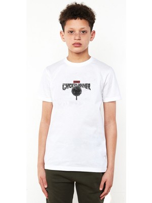 Qivi Pubg Winner Tava Baskılı  Çocuk Beyaz Tshirt