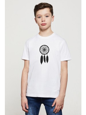 Qivi Silhouette Dreamcatcher Baskılı  Çocuk Beyaz Tshirt