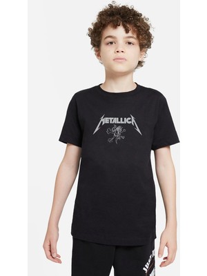 Qivi Metallica Baskılı  Çocuk Siyah Tshirt