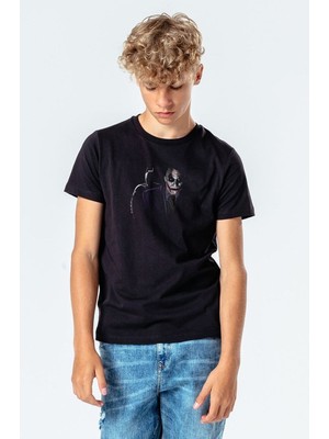 Qivi Joker Baskılı  Çocuk Siyah T-Shirt