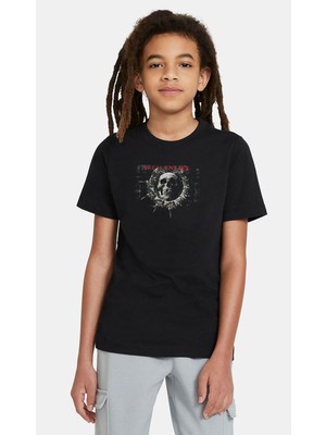Qivi Panda Sepultura Baskılı  Çocuk Siyah T-Shirt
