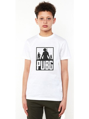 Qivi Pubg 3 Adam Team Baskılı  Çocuk Beyaz Tshirt