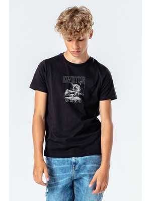 Qivi LED Zeppelin Failing Angel Baskılı  Çocuk Siyah T-Shirt
