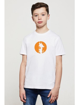Qivi Dragon Ball Baskılı  Çocuk Beyaz Tshirt