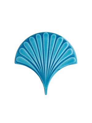 Can Seramik - 17 x 17 cm Turkuaz Kabartmalı Balık Pulu Seramik Karo 5'li 1 Paket
